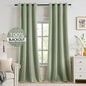 MIULEE 100% Blackout Linen Textured Curtains for Bedroom Solid Thermal Insulated Natural Beige Grommet Room Darkening Curtains & Drapes Luxury Decor for Living Room Nursery 52 x 84 Inch (2 Panels)