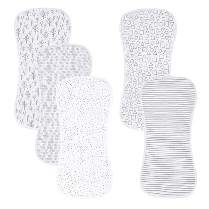5 Pack Cotton Baby Burp Cloths Extra Absorbent Soft for Baby Boys and Girls (Pink-2)