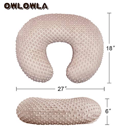 OWLOWLA Nursing Pillow Cover, Breastfeeding Pillow Slipcover Fits Nursing Pillow for Baby Boy Girl(Blush Pink)