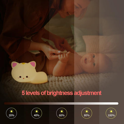 Led Cute Dog Night Light, Dimmable Nursery Puppy Kawaii Lamps, Super Squishy Silicone USB Rechargeable Touch Control Night Lamp for Kids Adults, Used for Camping Party Room Decor (Dog)