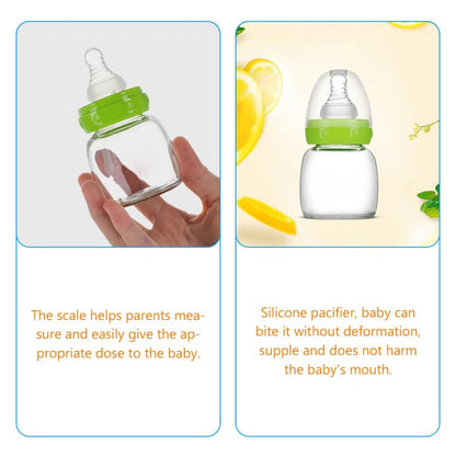 Kisangel Glass Baby Bottles, 3pcs Mini Babies Feeders Bottles 60ml with for Newborn Essentials Travel Outdoor, Pink Green Blue