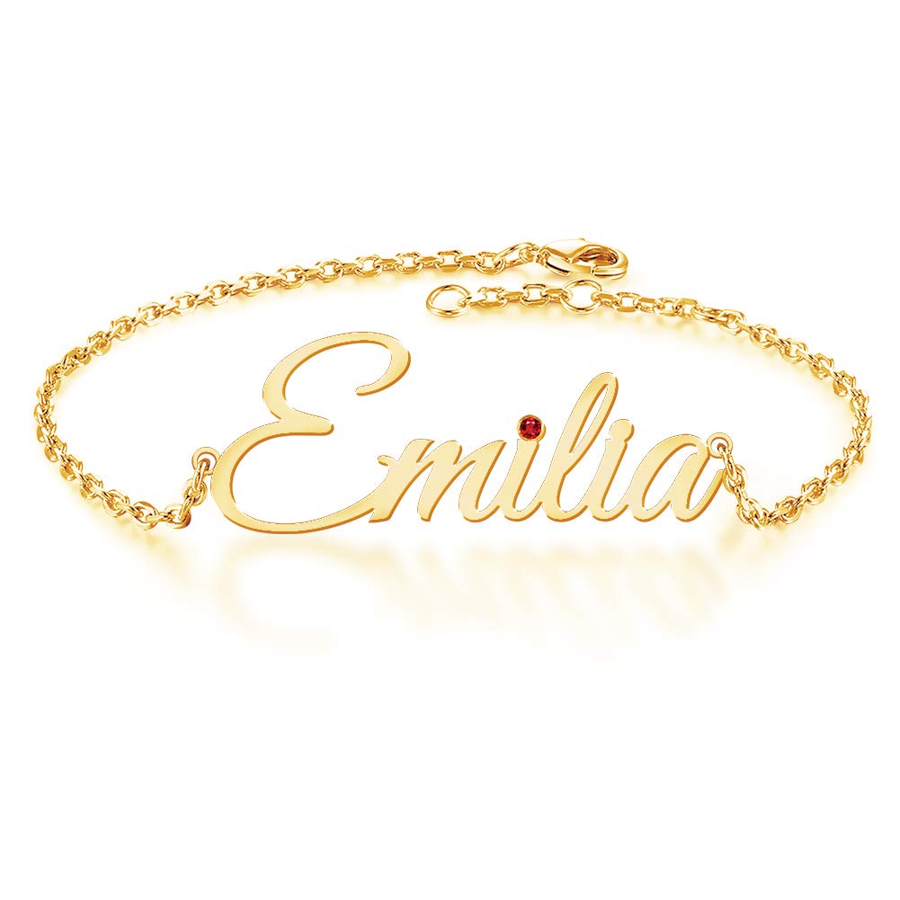 Custom Bracelet with Name 18K Gold Plated Personalized Name Ankle Bracelet Adjustable, Customized Beach Jewelry Gifts for Women Girlfriend