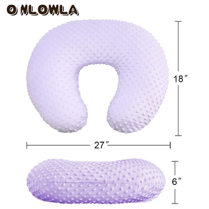 OWLOWLA Nursing Pillow Cover, Breastfeeding Pillow Slipcover Fits Nursing Pillow for Baby Boy Girl(Blush Pink)