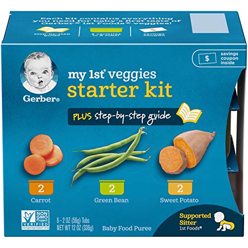 Gerber Green Bean & Carrot Puree Baby Food Bundle (8 Pack)