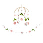 OESSUF Baby Mobile for Crib, Crib Nursery Mobile for Boys Girls, Boho Bee Flower Nursery Decor Soothe Toy Baby Shower Set for Infant Bedroom Hanging Decoration Toy, Pink