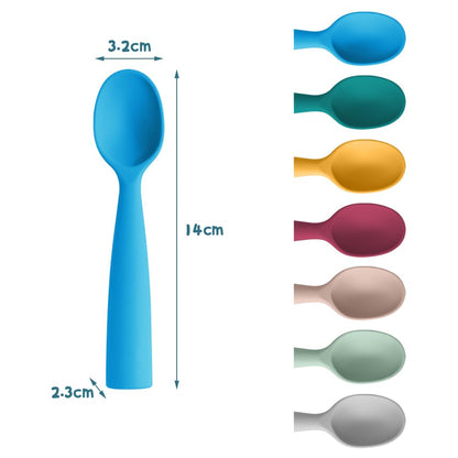 Vicloon Silicone Baby Feeding Spoons - 7 PCS First Stage for Infants, Ultra-Durable & Chewproof, Dishwasher Safe Baby Utensils