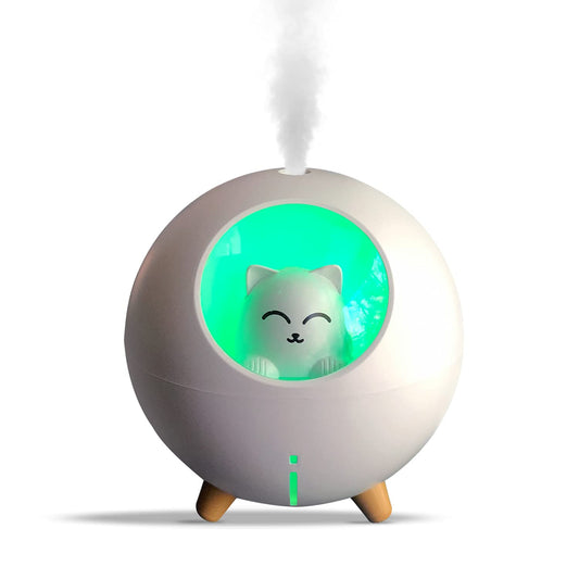 Upgraded Ultrasonic Ultra-Quiet 220ml USB Cute Cool Mist Mini Humidifier, for Kids Baby Nursery Bedroom, 7-Color Lights 2 Mist Mode Auto Shutoff Whisper Silent Small Humidifier (Small, Pink)