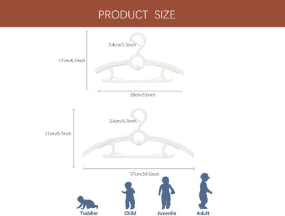 Baby Nursery Closet Hangers, Ultra Thin Non-Slip and Extendable Laundry Infant Pant Hanger for Newborn Clothes - 20pcs11-14" Pink Adjustable Children Coat Hanger for Girl Boy Toddler Kids Child