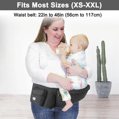 Baby Carrier, Ergonomic 6-in-1 Baby Carrier with Hip Seat for Newborn Infant Toddler, Adjustable Detachable Baby Holder Carrier for Dad Mom
