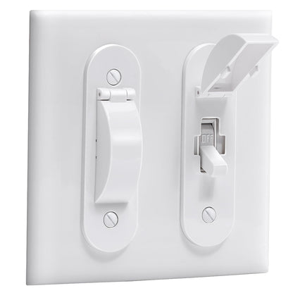 Wall Switch Guard, Child Proof Light Switch Cover Guard | Toggle Style | Light Switch Protection | Keep Toggle Switch in On or Off Position | 2 Pack, White
