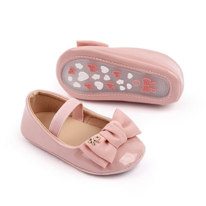 HsdsBebe Infant Baby Girls Mary Jane Flats Bow Non-Slip Soft Sole Princess Toddler First Walkers Sneaker Wedding Dress Shoes
