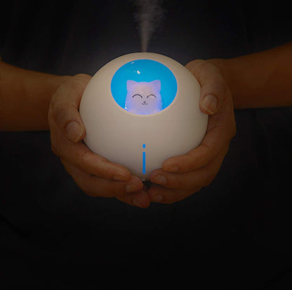 Lovely Quiet Mini Humidifier for Nursery - 7-Color Light, 2 Spray Modes, Auto Shut Off (White)
