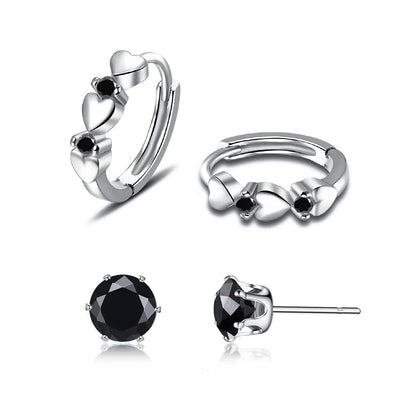 CiNily 14K White Gold Plated Small Hoop Earrings for Women Girls Heart Cubic Zirconia Hypoallergenic Earrings