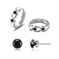 CiNily 14K White Gold Plated Small Hoop Earrings for Women Girls Heart Cubic Zirconia Hypoallergenic Earrings