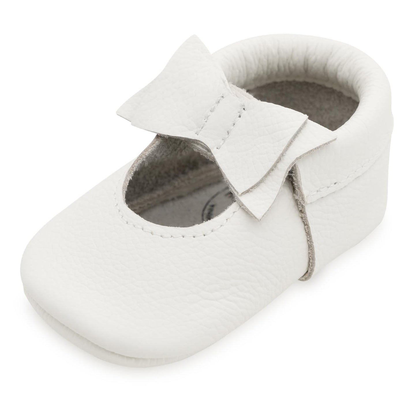 BirdRock Baby Bow and Knot Moccasins - Genuine Leather Baby Girl Shoes
