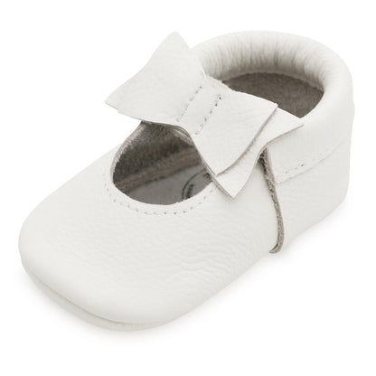 BirdRock Baby Bow and Knot Moccasins - Genuine Leather Baby Girl Shoes
