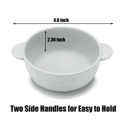 PandaEar 3 Pack Baby Bowls with Suction| Stay Put Silicone Food Bowl for Babies Kids Toddlers Infants| Food Grade Soft Safe BPA-Free Silicone (Pink)