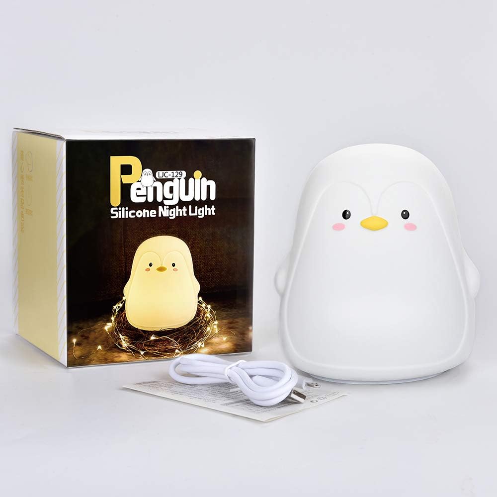 TriPro Penguin Silicone Nursery Night Light Decor Room Lamp Bedroom Decorations