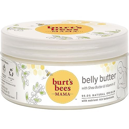 Burt's Bees Mama Belly Butter Stretch Mark Cream for Pregnancy Massages Body & Reduces Scar Appearance, Prenatal & Postnatal Tummy Skin Care, Shea Butter & Vitamin E Rich Formula, 6.5 Oz Tub