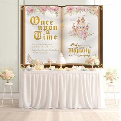 Custom Girl Birthday Backdrop Banner – Princess Fairy Tale Party Decor, Personalized Premium Photo Booth Background for Birthdays, Baby Showers – Durable, Reusable, Easy to Hang (5x7ft)