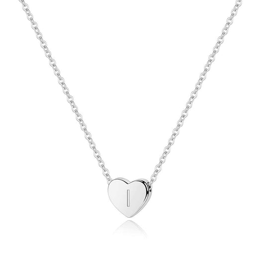 M MOOHAM Heart Initial Necklace Gifts for Girls Women, S925 Sterling Silver Tiny Letter Necklace Birthday Gift for Kids Teen Girl Jewelry