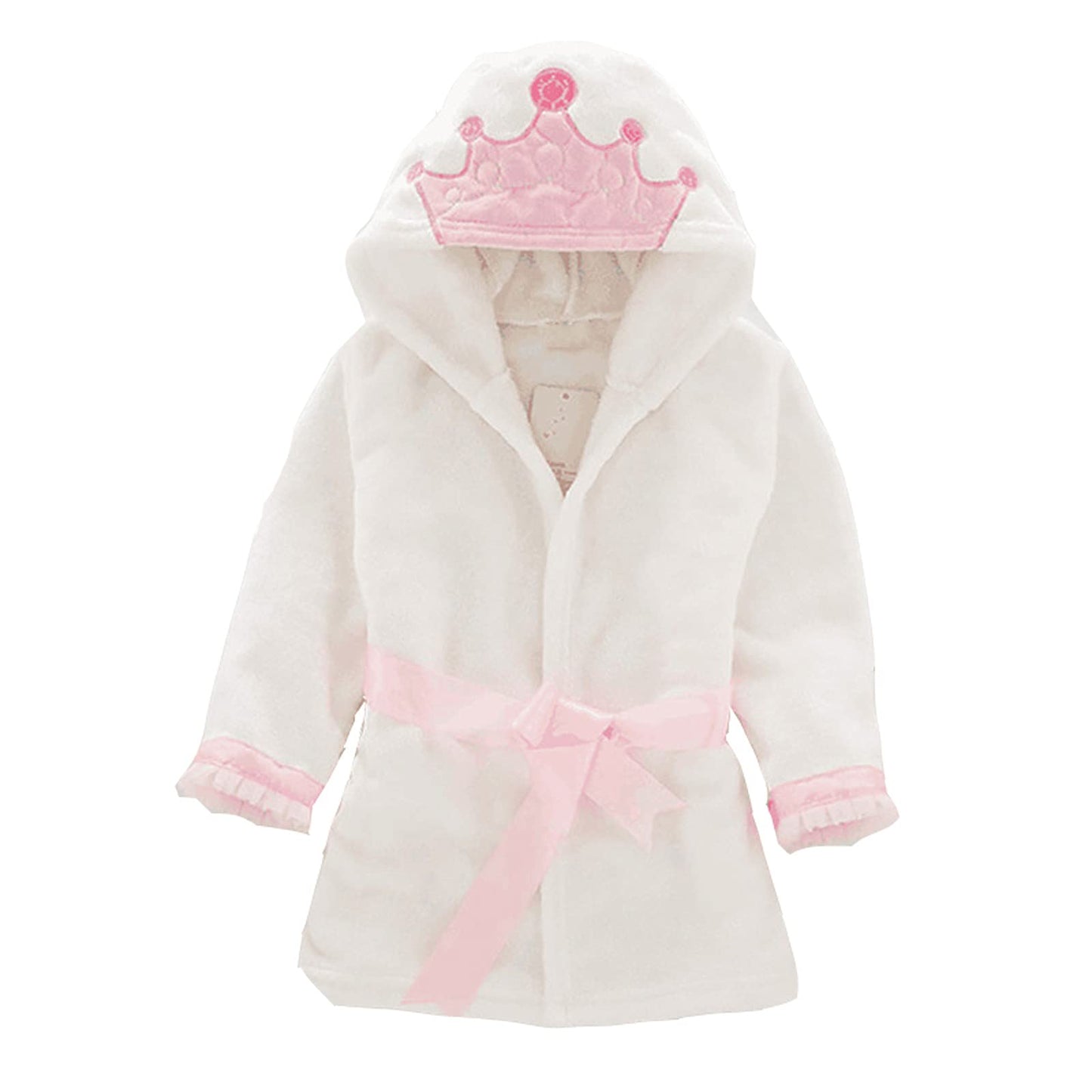 Unisex Baby Plush Bathrobe, Toddler Baby Boys Girls Cute Cartoon Animal Face Robe Flannel Hooded Fleece Bathrobe