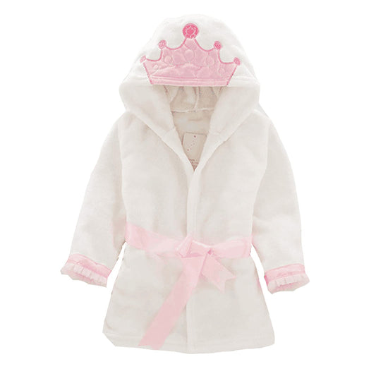 Unisex Baby Plush Bathrobe, Toddler Baby Boys Girls Cute Cartoon Animal Face Robe Flannel Hooded Fleece Bathrobe