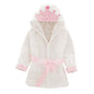 Unisex Baby Plush Bathrobe, Toddler Baby Boys Girls Cute Cartoon Animal Face Robe Flannel Hooded Fleece Bathrobe