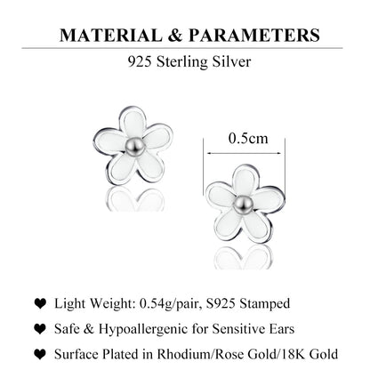 SLUYNZ Solid 925 Sterling Silver Little Daisy Earrings Studs for Women Teens Petite Flowers Studs Earrings