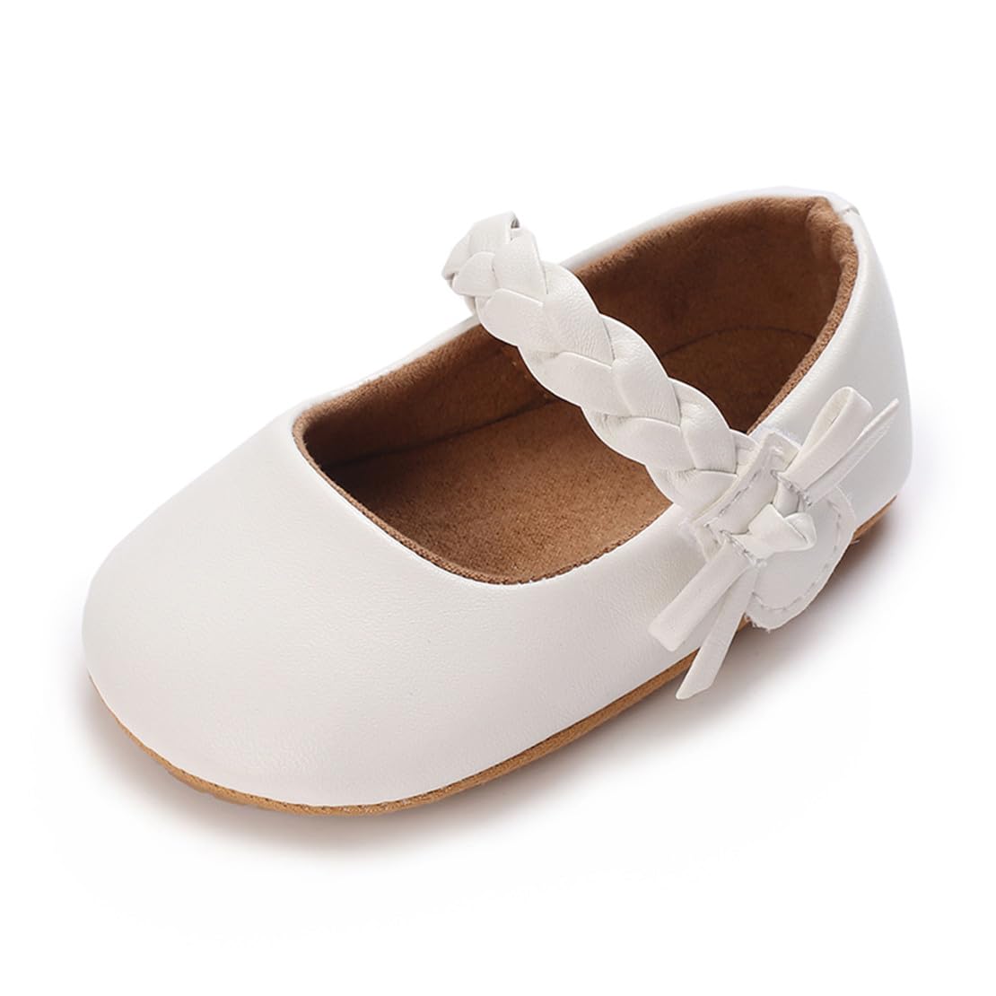 COSANKIM Baby Girls Mary Jane Flats Shoes Anti-Slip Rubber Sole Infant Toddler Princess Wedding Dress Shoes