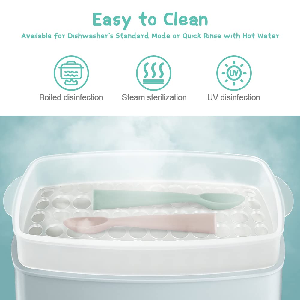 Vicloon Silicone Baby Feeding Spoons - 7 PCS First Stage for Infants, Ultra-Durable & Chewproof, Dishwasher Safe Baby Utensils