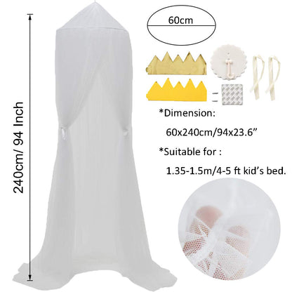 Bed Canopy for Girls - Princess Bed Canopy Mosquito Net Nursery Play Room Decor Dome Premium Yarn Netting Curtains Baby Game Dream Castle, Pink
