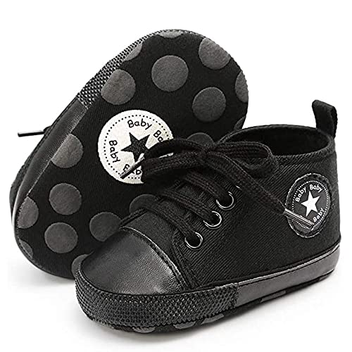 Unisex Baby Girls Boys Canvas High-top Shoes, Newborn Infant Anti-Slip Soft Sole Frist Walking Breathable Sneakers