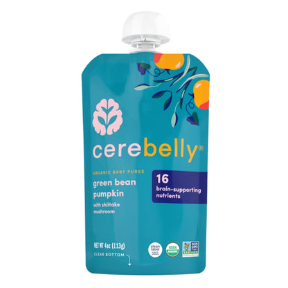 Cerebelly Organic Baby Food Pouches Variety Pack – Organic Veggie Purees for Toddlers | No Added Sugar, Fiber, Non-GMO | Blended Toddler Pouches | 4 Ounce BPA-Free Pouch | 4 Flavors | 8 Count