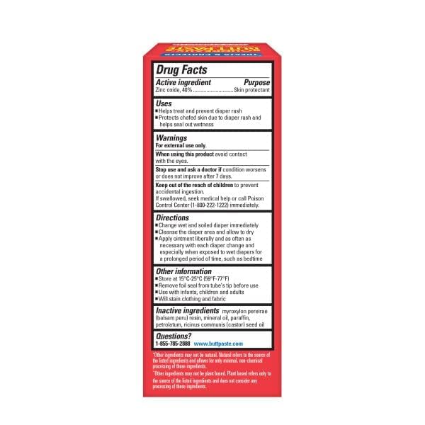Boudreaux's Butt Paste Maximum Strength Diaper Rash Cream, Ointment for Baby, 4 oz Tube