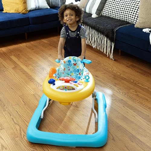 Baby Einstein Sky Explorers Baby Walker Activity Center and Sensory Play Learning-Toy with Lights, Songs and Sounds, Age 6 Months+, Blue