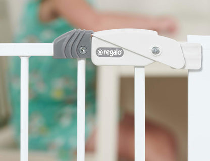 Regalo Easy Step 38.5-Inch Wide Walk Thru Baby Gate, Includes 6-Inch Extension Kit, Pressure Mount Kit, Wall Cups
