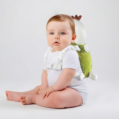 PandaEar Baby Head Protection Backpack Toddler Adjustable Walking Head Protector, Head Protection Backpack Wear Safety Pad for Falling Crawling and Walking (Green)
