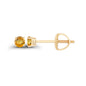 14K Gold Plated 925 Sterling Silver Hypoallergenic 3mm Round Genuine Birthstone Solitaire Screwback Stud Earrings