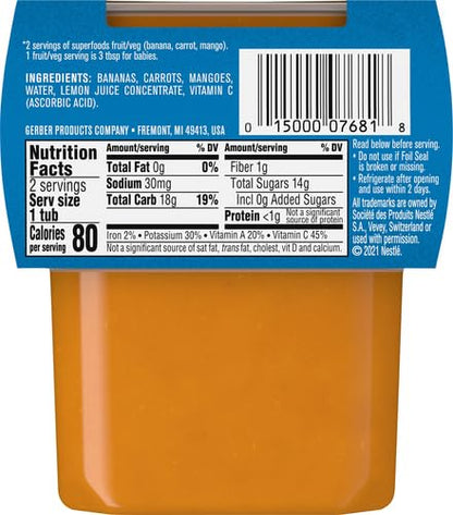 Gerber Baby Food Power Blend Apple Chicken, 4 Oz, 2 Ct Tubs