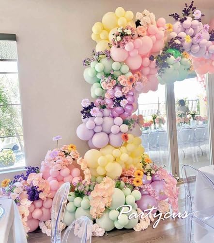 Pink Blue Green Balloon Garland Double Stuffed Dusty Light Green Baby Blue Blush Mauve Latex Pastel Balloon Arch Kit for Boho Baby Shower Gender Reveal Bear Birthday Floral Party Decoration