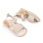 Meckior Baby Toddler Infant Girls PU Leather Soft Open Toe Summer Sandals Flower Princess Flat Shoes