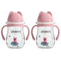 Leakproof Sippy Cups, Double Sealing No Spill Water Bottle with Weighted Straw and Non-Slip Handle for Toddler 1-3 Years, Tritan Baby Cups 12+ Months, 270ml/9oz (1Pack,Pink)