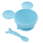 Bumkins Baby Bowls, Disney Minnie Mouse Silicone Baby Feeding Set, Suction Bowls for Baby and Toddler with Spoon, First Feeding Set, Platinum Silicone Bowl for Babies 4 Months