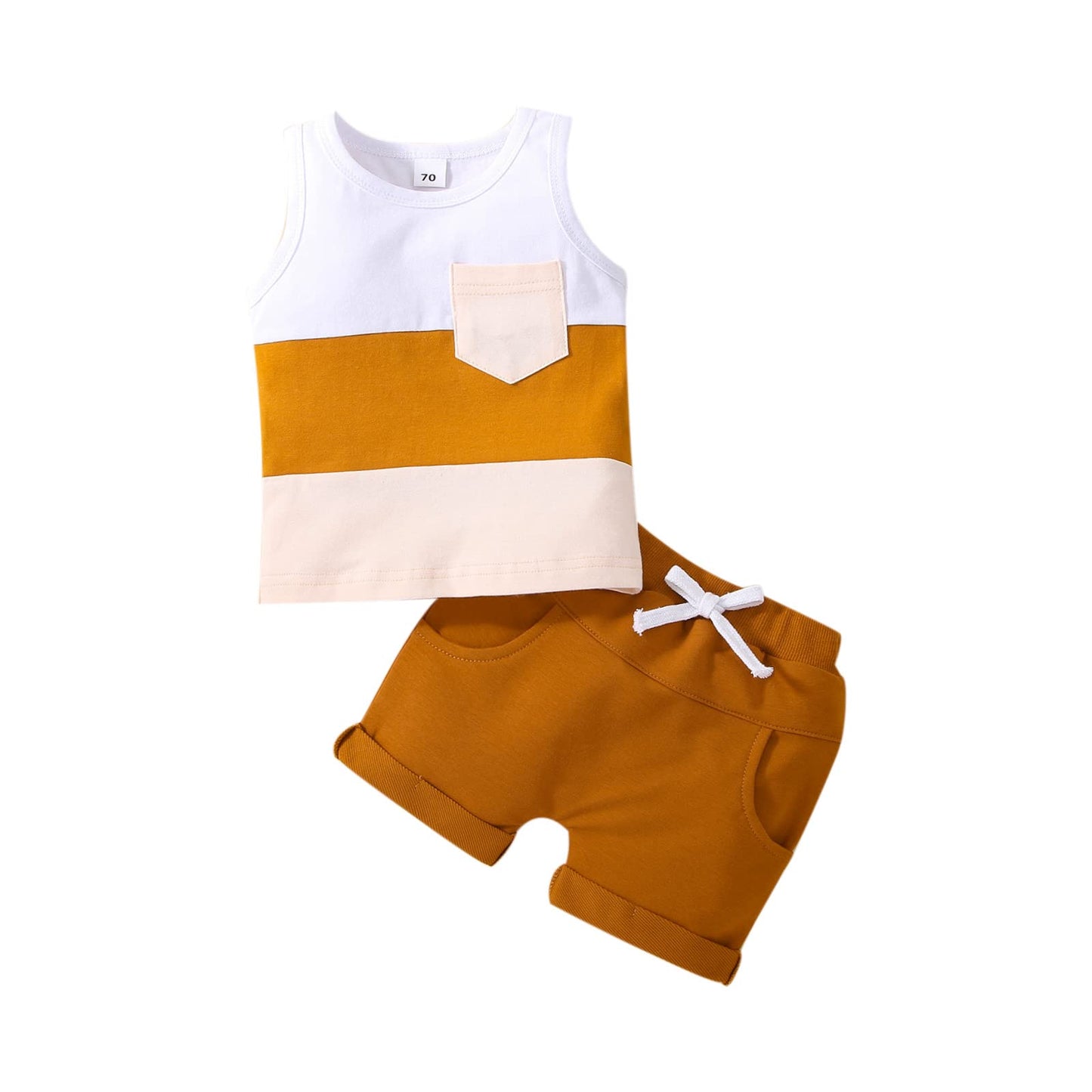 CIYCUIT 2Pcs Baby Boy Summer Clothes Infant Toddler Beach Outfits Sleeveless Tank Tops Shorts Set