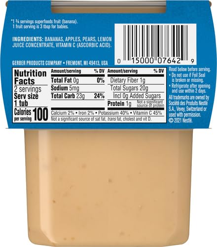 Gerber Baby Food, Banana Apple Pear, 4 Oz, 2 Ct