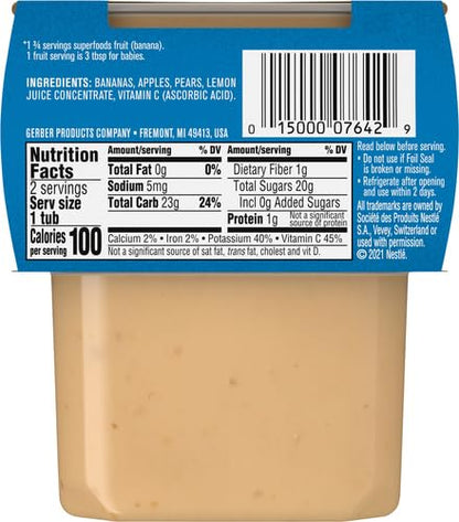 Gerber Baby Food, Banana Apple Pear, 4 Oz, 2 Ct