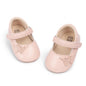 ohsofy Infant Baby Girls Mary Jane Flats Non-Slip Bowknot Princess Wedding Dress Shoes Toddler Crib Shoes