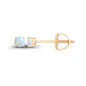 14K Gold Plated 925 Sterling Silver Hypoallergenic 3mm Round Genuine Birthstone Solitaire Screwback Stud Earrings
