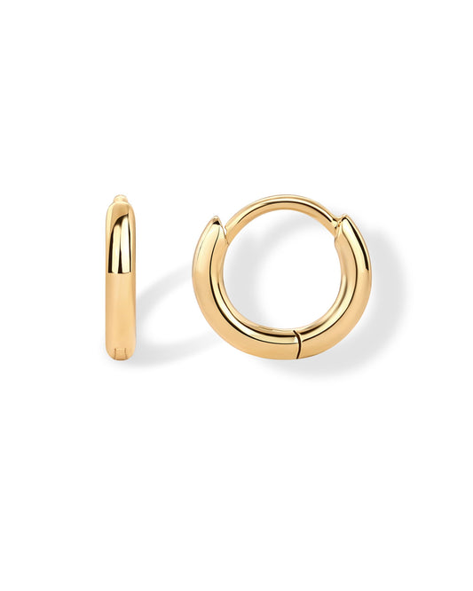 PAVOI 14K Gold Plated Sterling Silver Posts Cubic Zirconia Mini Huggie Earrings for Women | Tiny Cartilage Helix Huggie Hoop Earrings